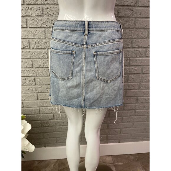 PacSun Women White Side Striped Denim Mini Skirt Size 26 - Picture 5 of 8